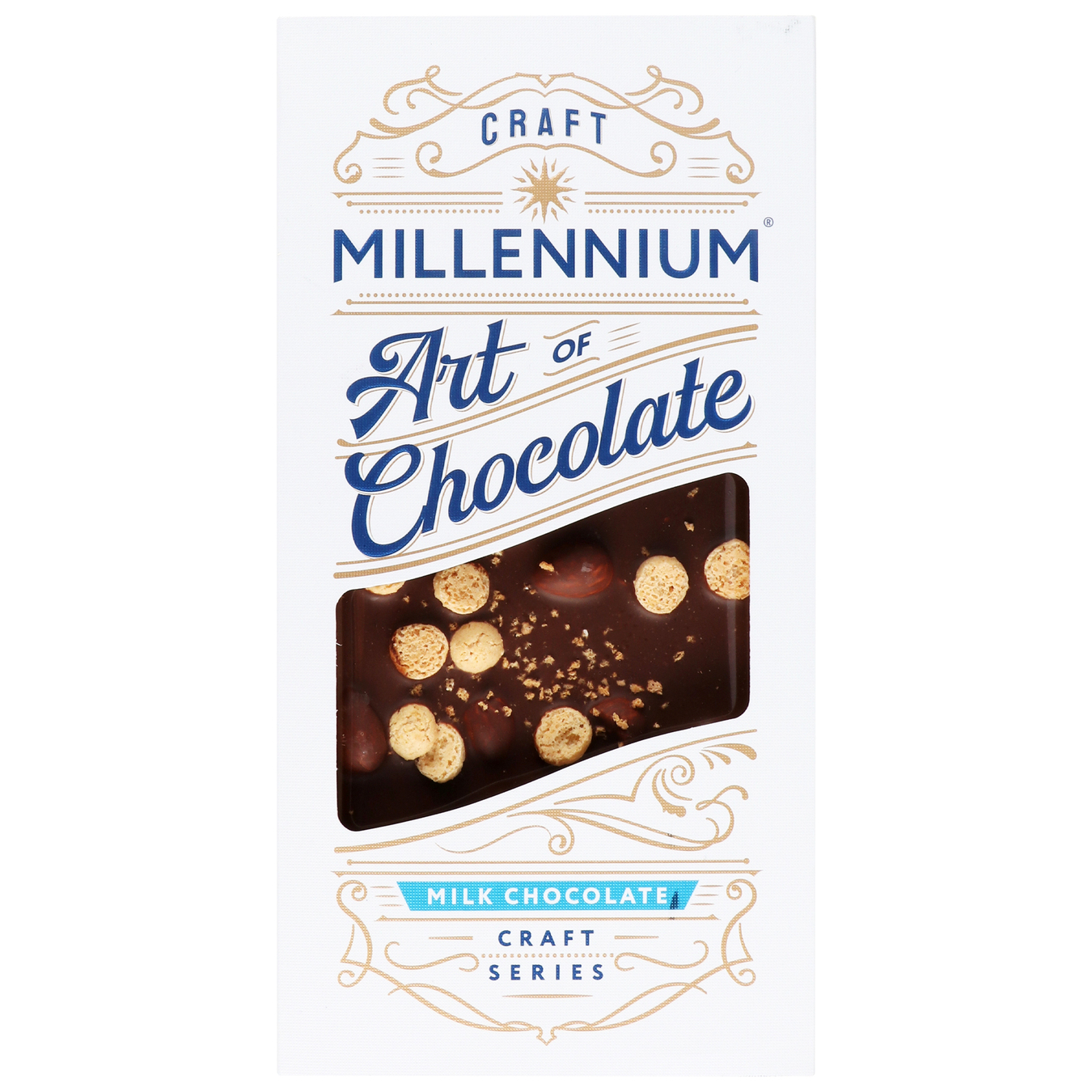 Millennium Series milk chocolate with almonds and amaretti cookies 100g