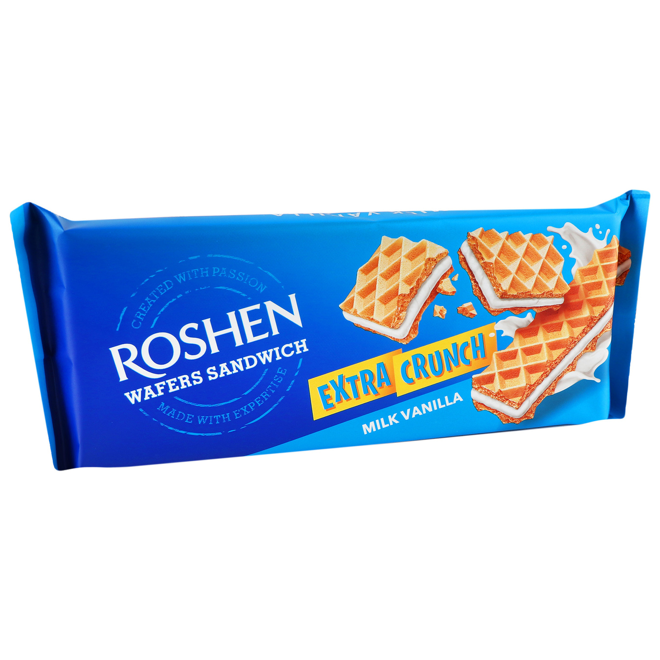 Вафлі Roshen wafers sandwich crunch молоко-ваніль 142г 2