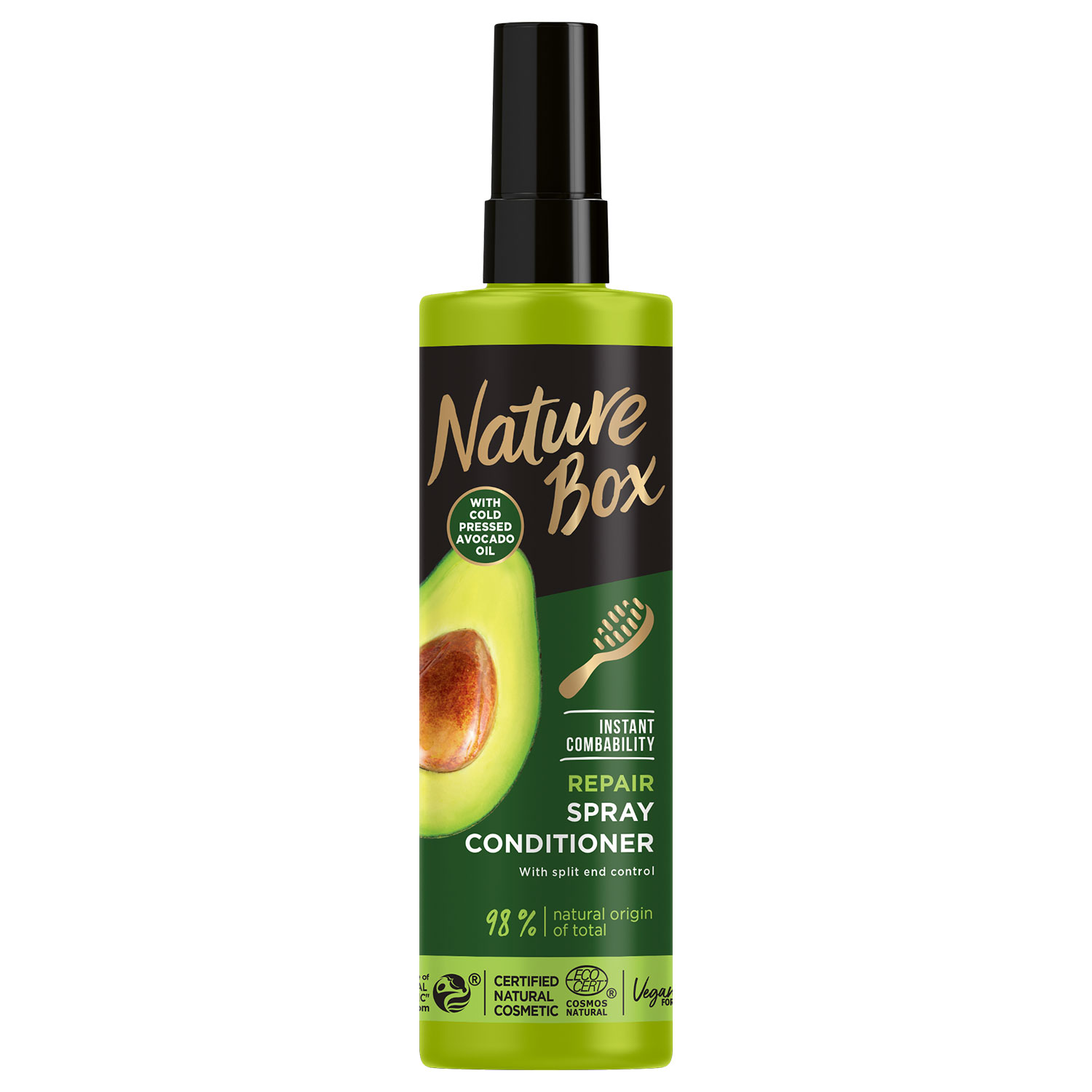 Експрес-кондиціонер Nature Box для відновлення волосся та проти посічених кінчиків з олією авокадо холодного віджиму 200мл