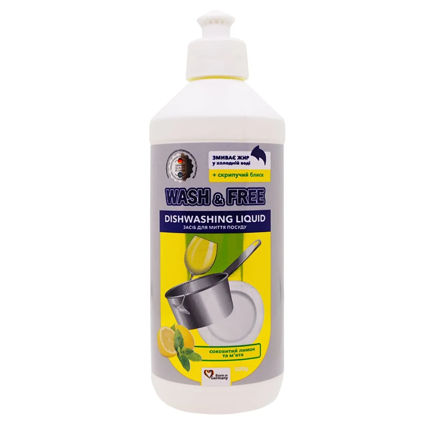Dishwashing detergent Wash&Free lemon and mint 500g