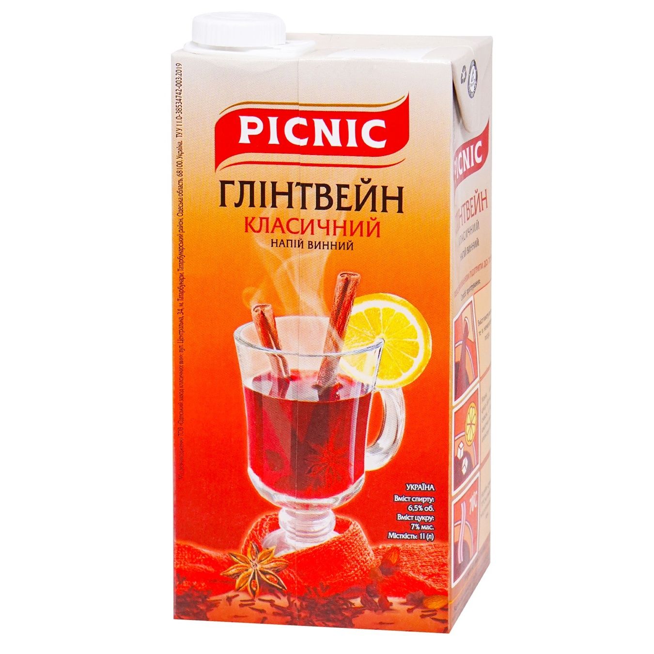 Wine drink Picnic red semi-sweet mulled wine 10% 1l