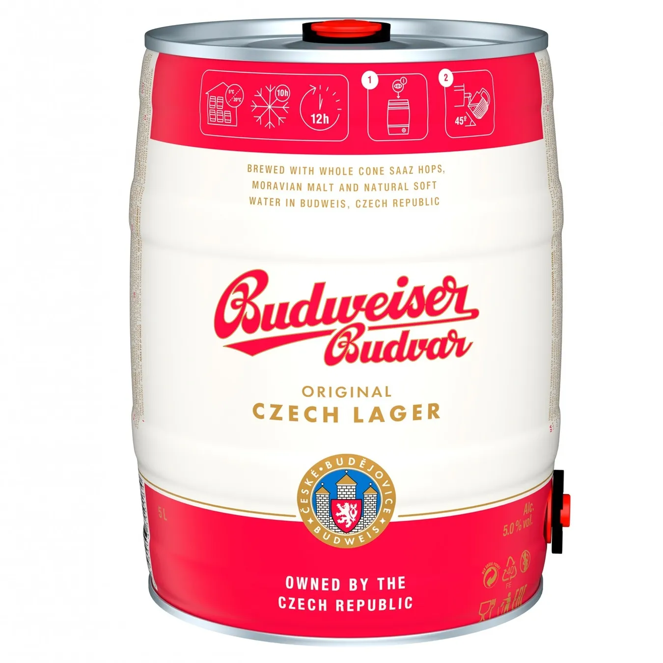 Light beer Budweiser Budvar 5% 5l