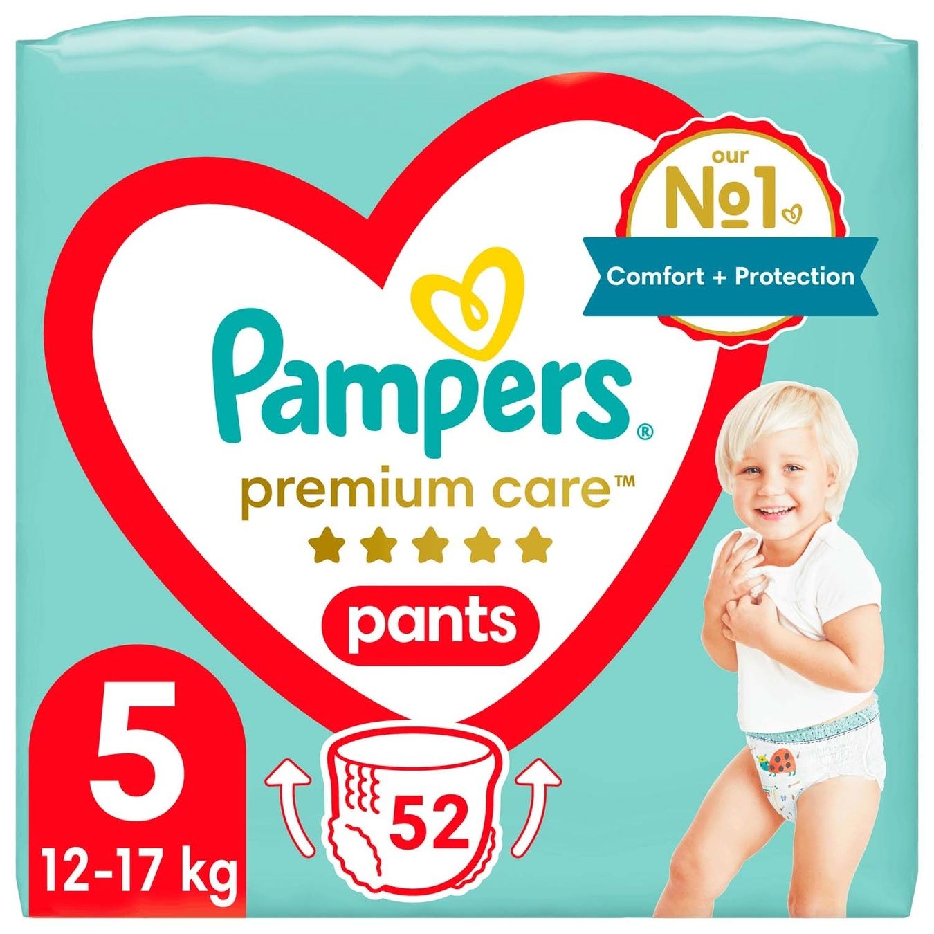 Подгузники-трусики Pampers Premium Care Pants размер 5 Junior 12-17кг 52шт