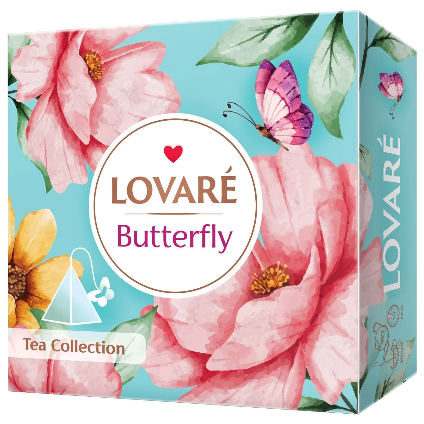 Набор подарочный LOVARE Butterfly Коллекция чаев 9х5шт 90г 2