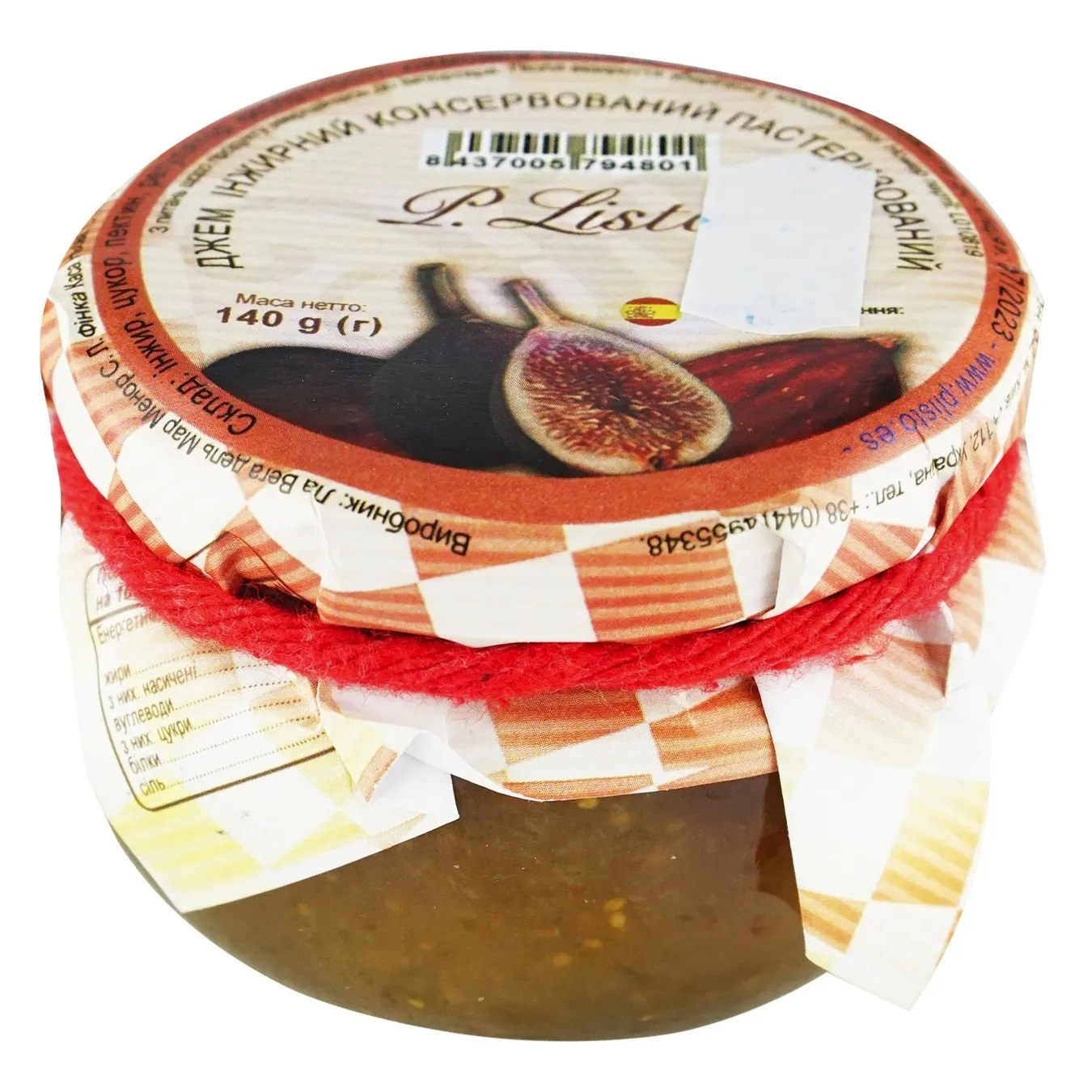 Jam P.Listo canned pasteurized figs 140g