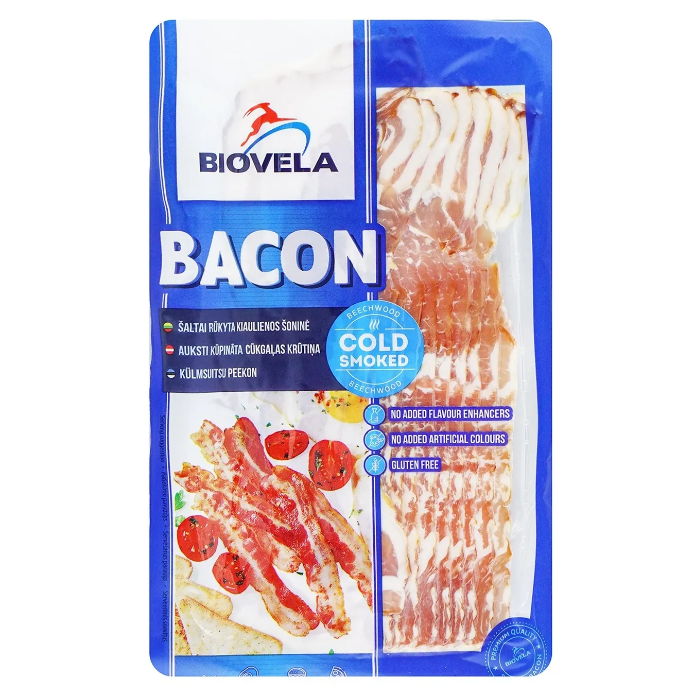 Biovela raw-smoked bacon 140g
