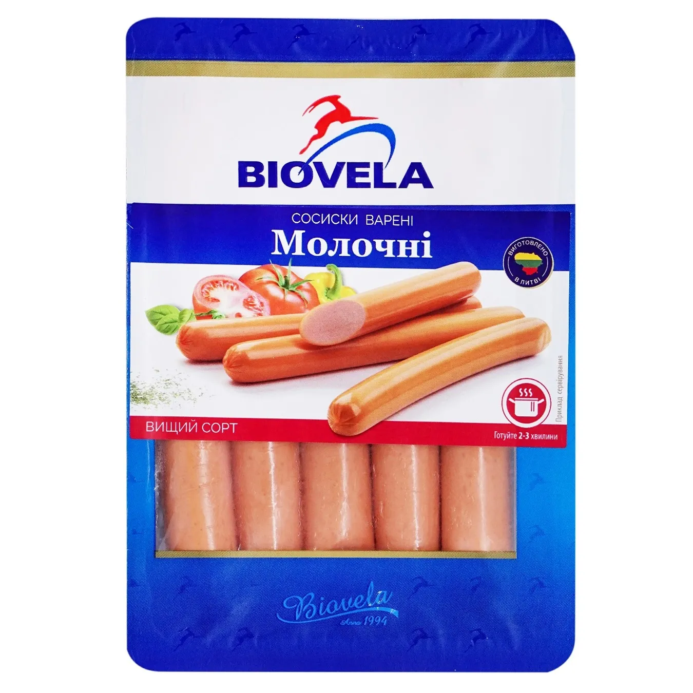 Boiled Biovela milk sausages 260g