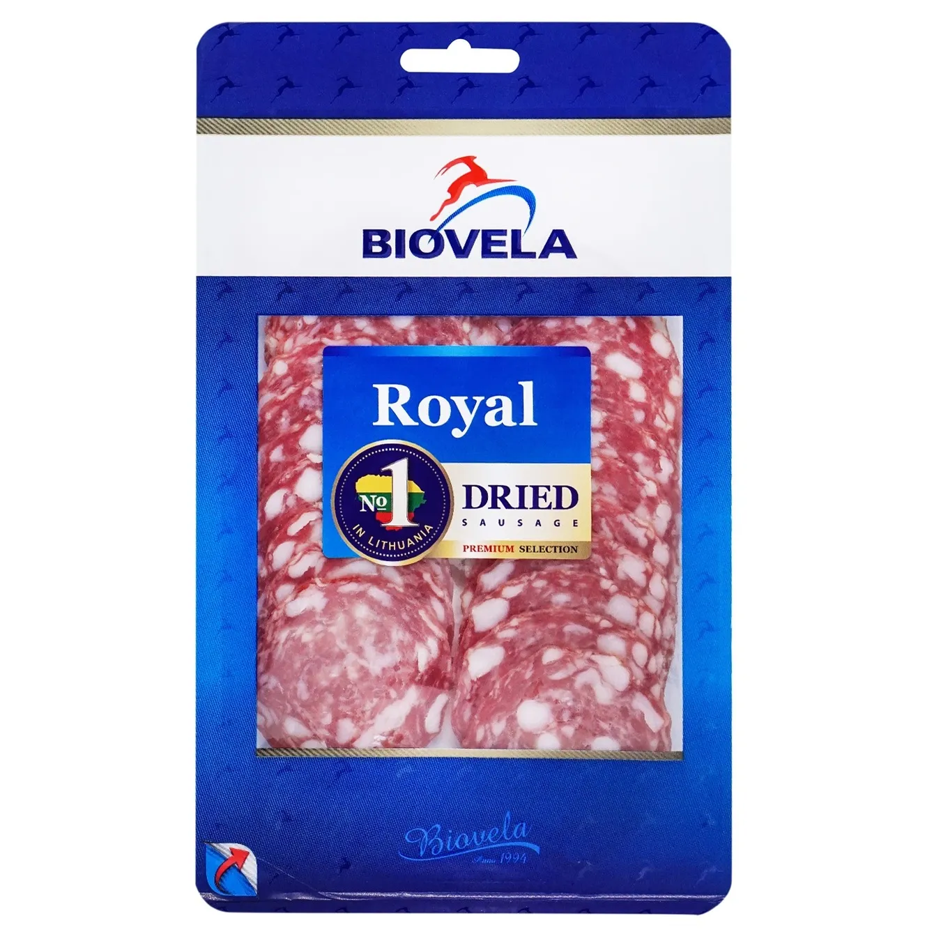 Ковбаса Biovela Royal сиров'ялена нарiзка 90г