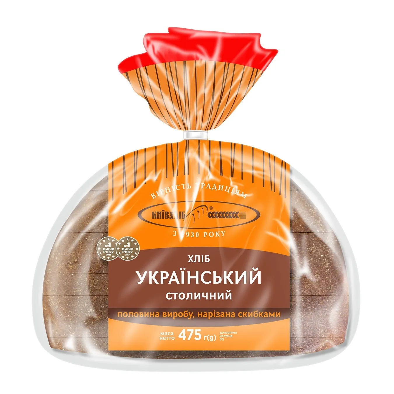 Хліб Український столичний подовий Київхліб розрізаний 475г