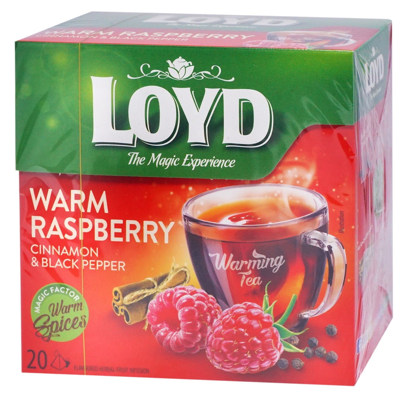 Warming tea LOYD herbal Warm Raspberry with the addition of cinnamon and black pepper 2g*20pcs