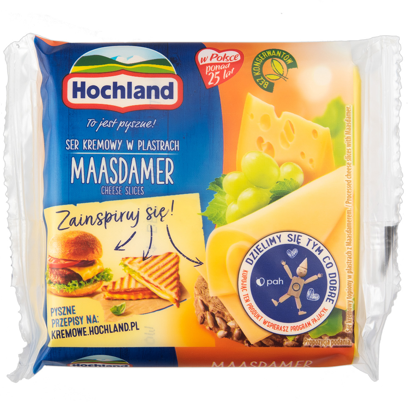 Сыр Hochland Maasdamer плавленый ломтики 130г