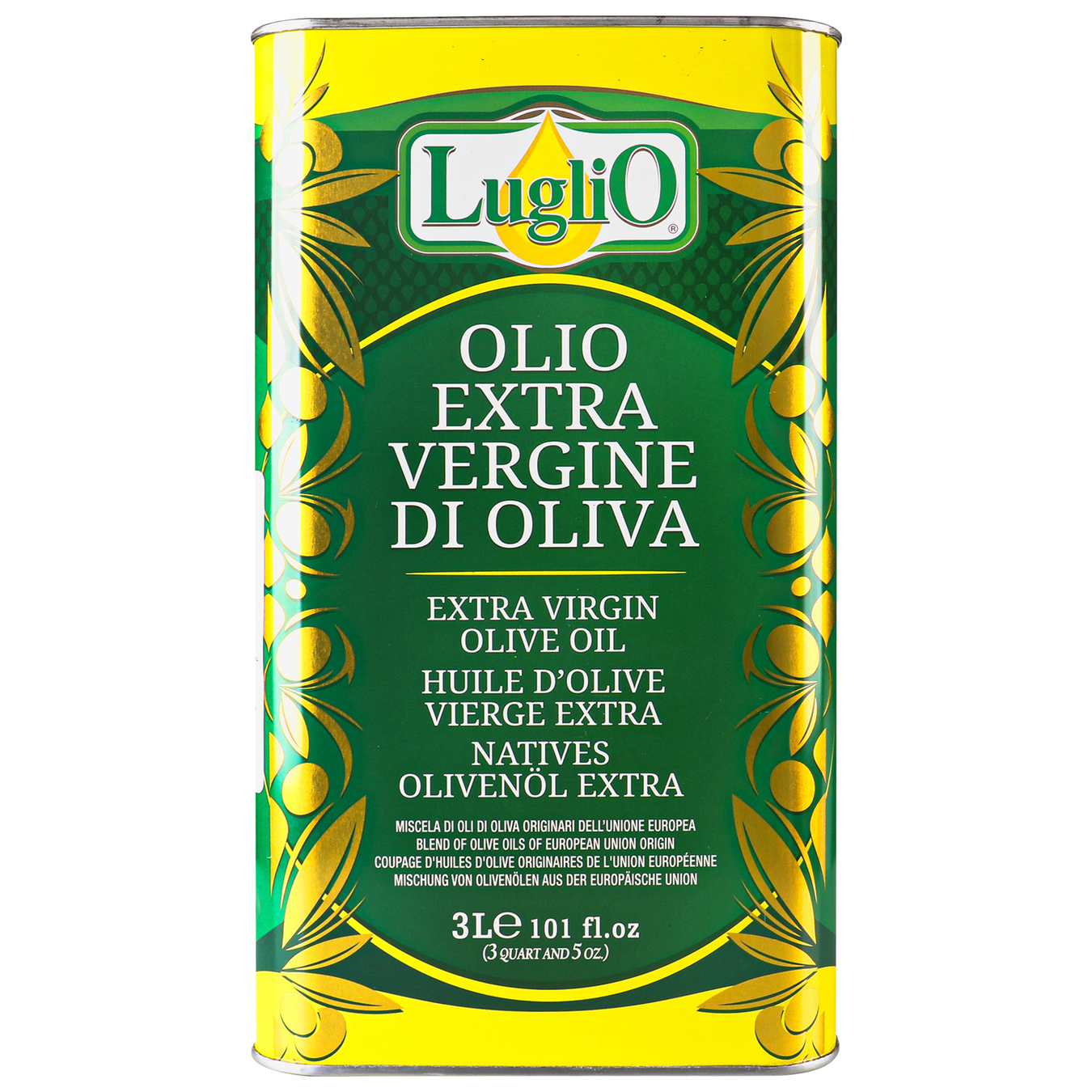Luglio Unrefined Extra Virgin Olive Oil 3l iron can