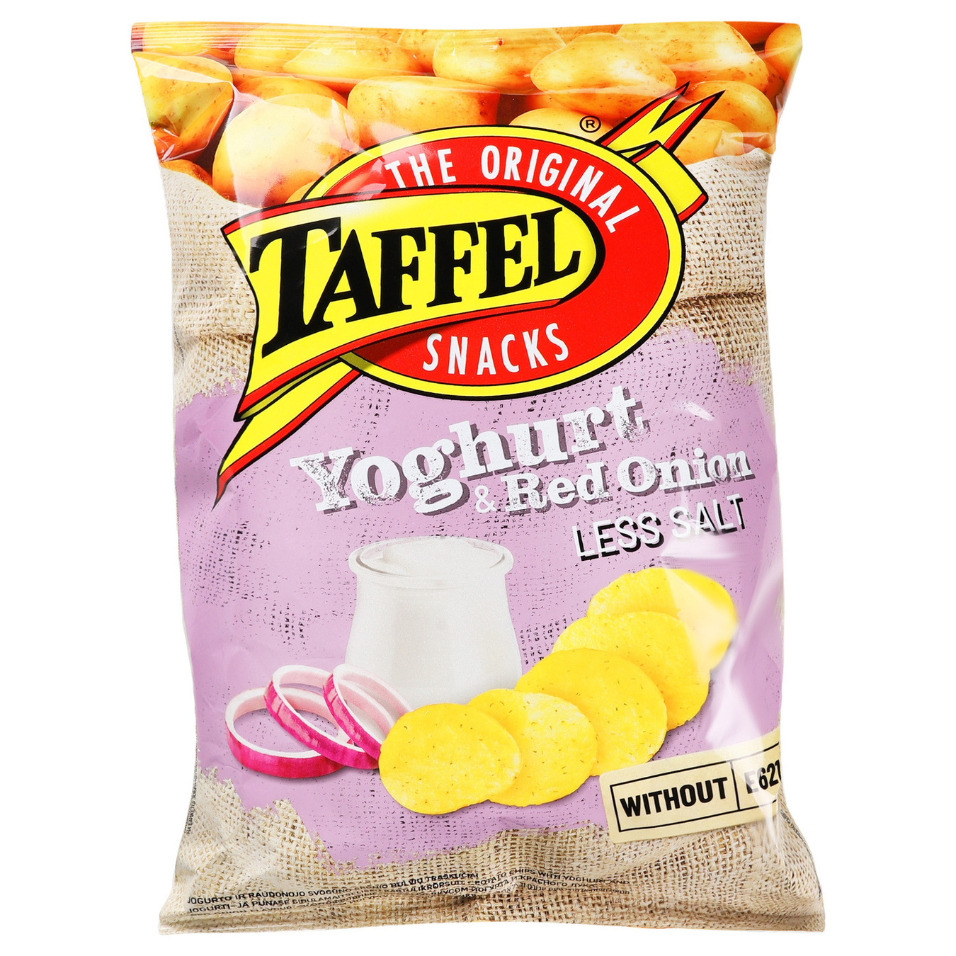 Чіпси Taffel картопляні зі смаком йогурту та червоної цибулі 130г