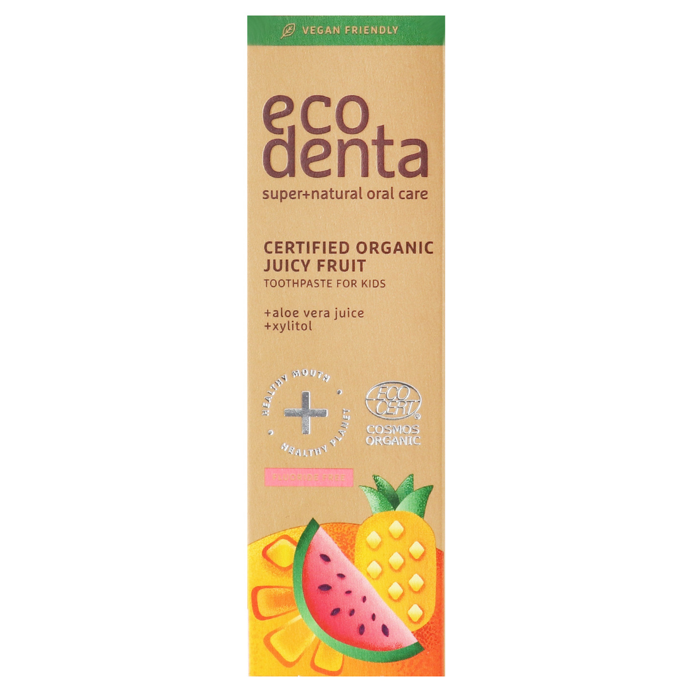 Зубна паста Ecodenta органічна з соком фруктів для дітей 75мл