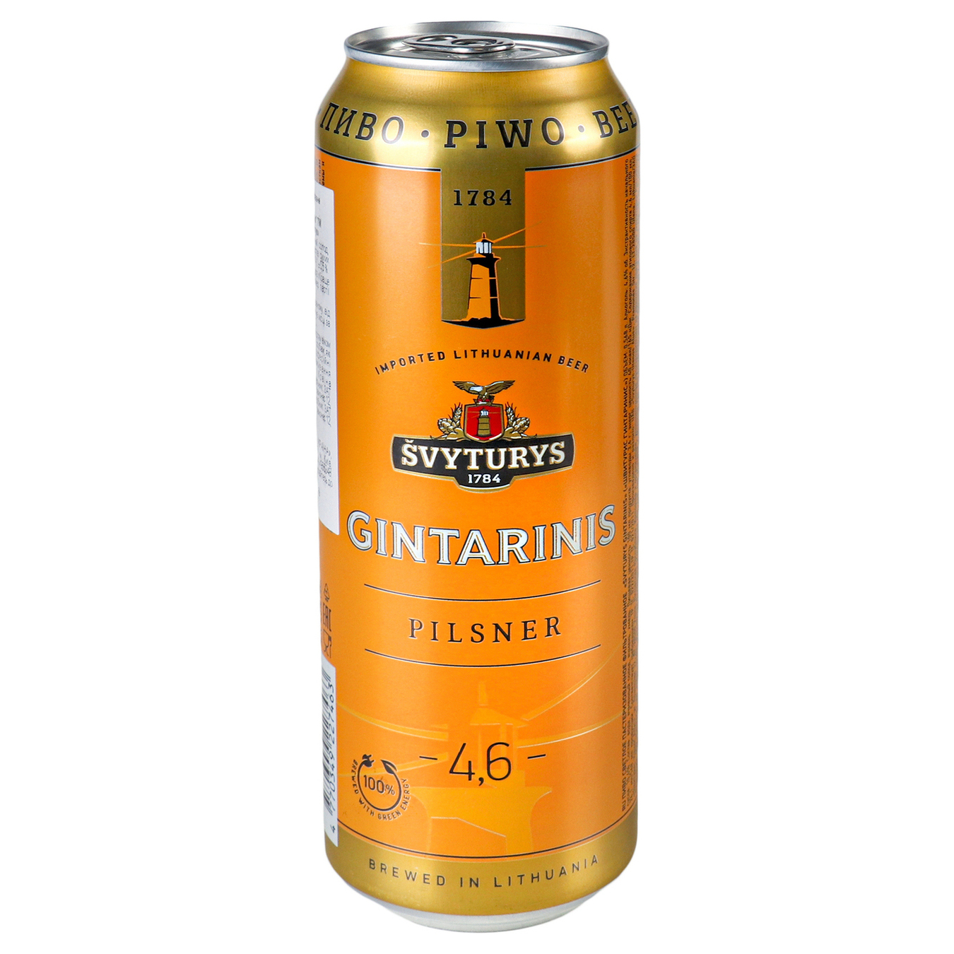 Пиво Svyturys Gintarinis світле фільтроване 0.568л 4.6% 2