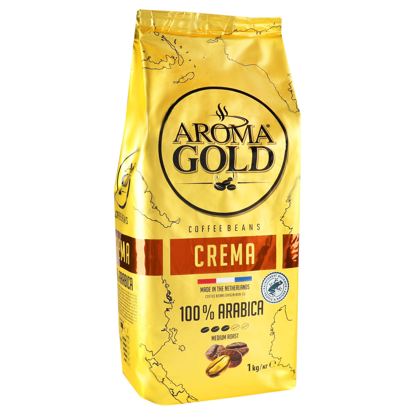 Кава смажена в зернах Aroma Gold Crema 1кг 2