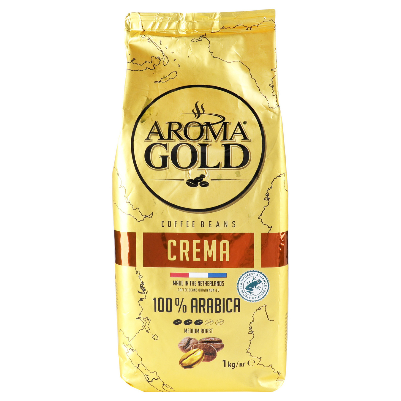 Кава смажена в зернах Aroma Gold Crema 1кг