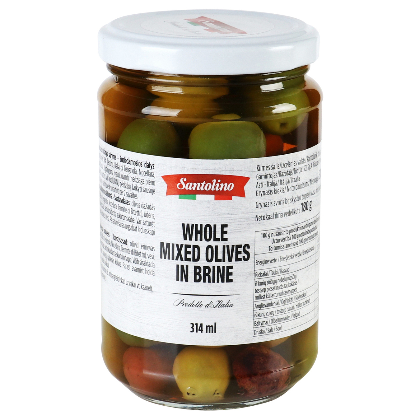 Santolino olives mix with stone in brine canned 310g 2
