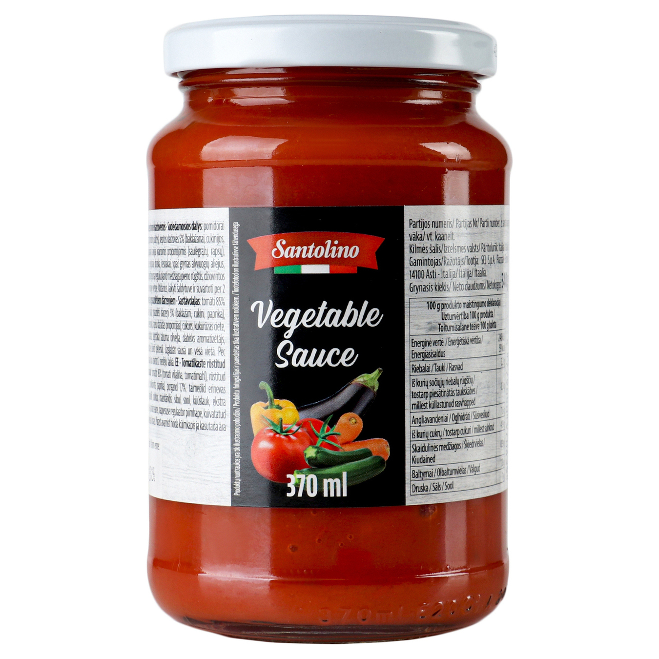 Соус Santolino томатний з обсмаженимим овочами пастеризований 370г