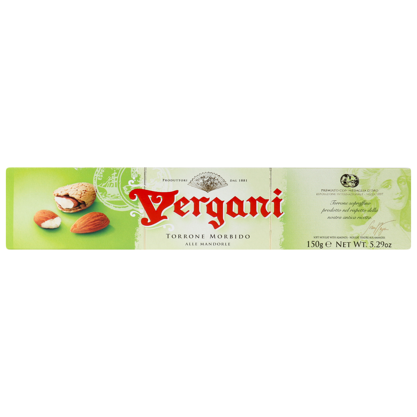 Конфета Vergani нуга с миндалем и фундуком 150г