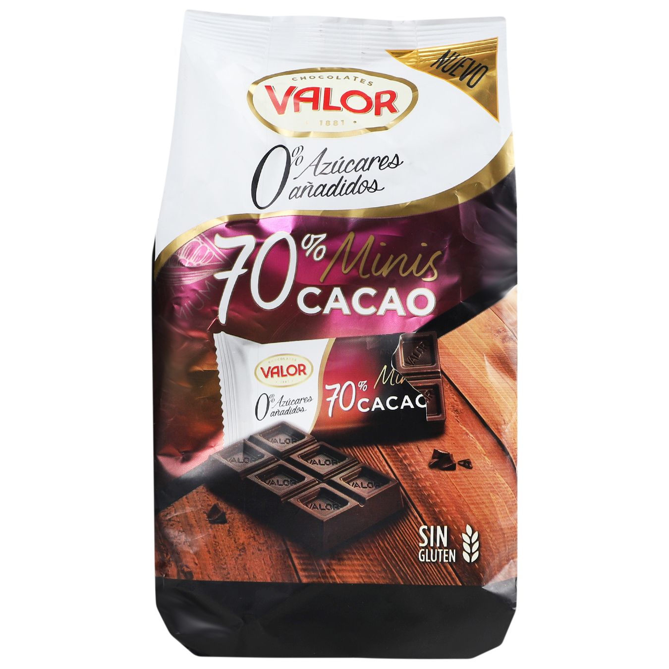 Батончик Valor черный шоколад 70% без сахара 144г