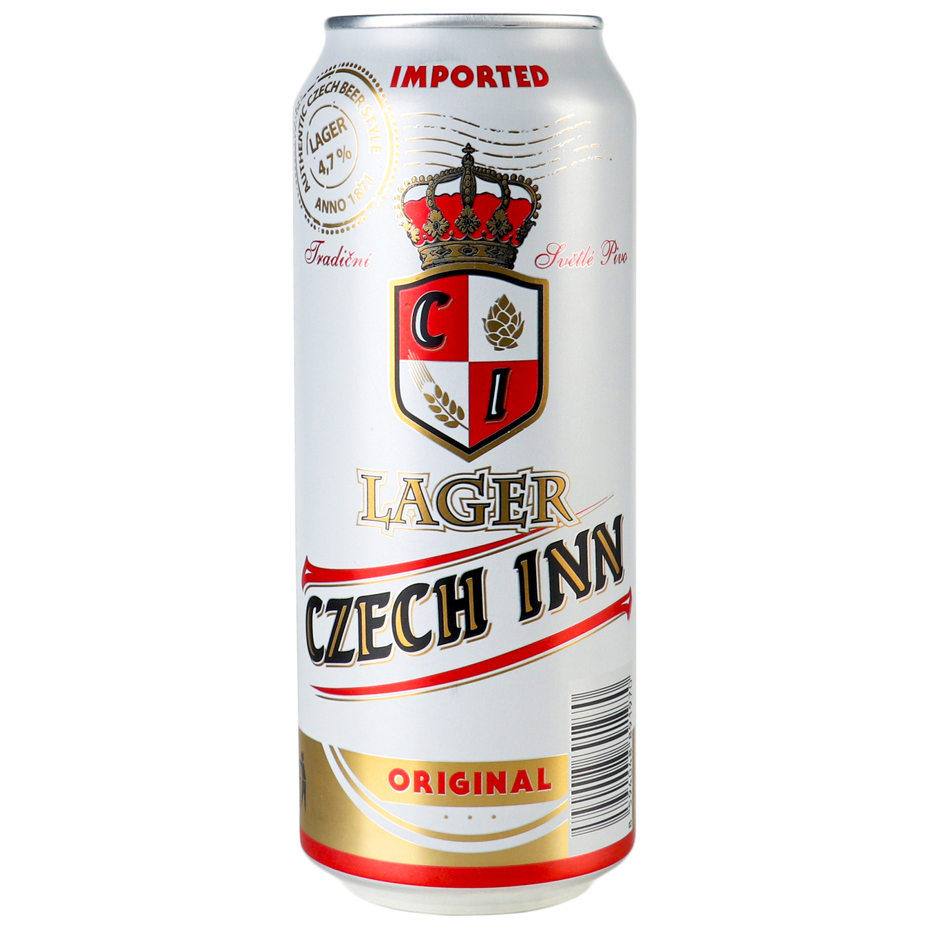 Пиво Czech INN Lager светлое фильтрованное 0.5л 4.7%