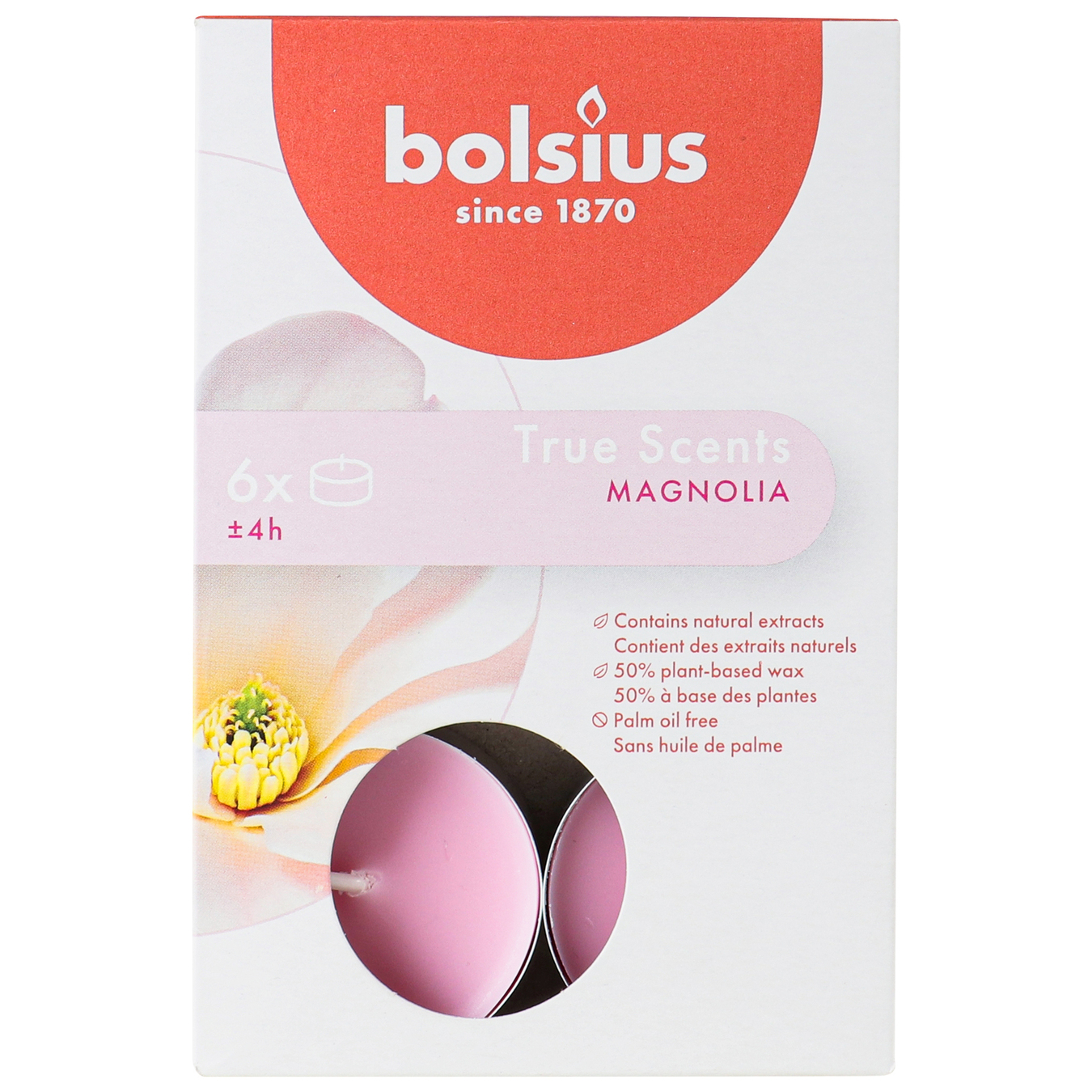Bolsius True Scents Magnolia Candle 6pcs
