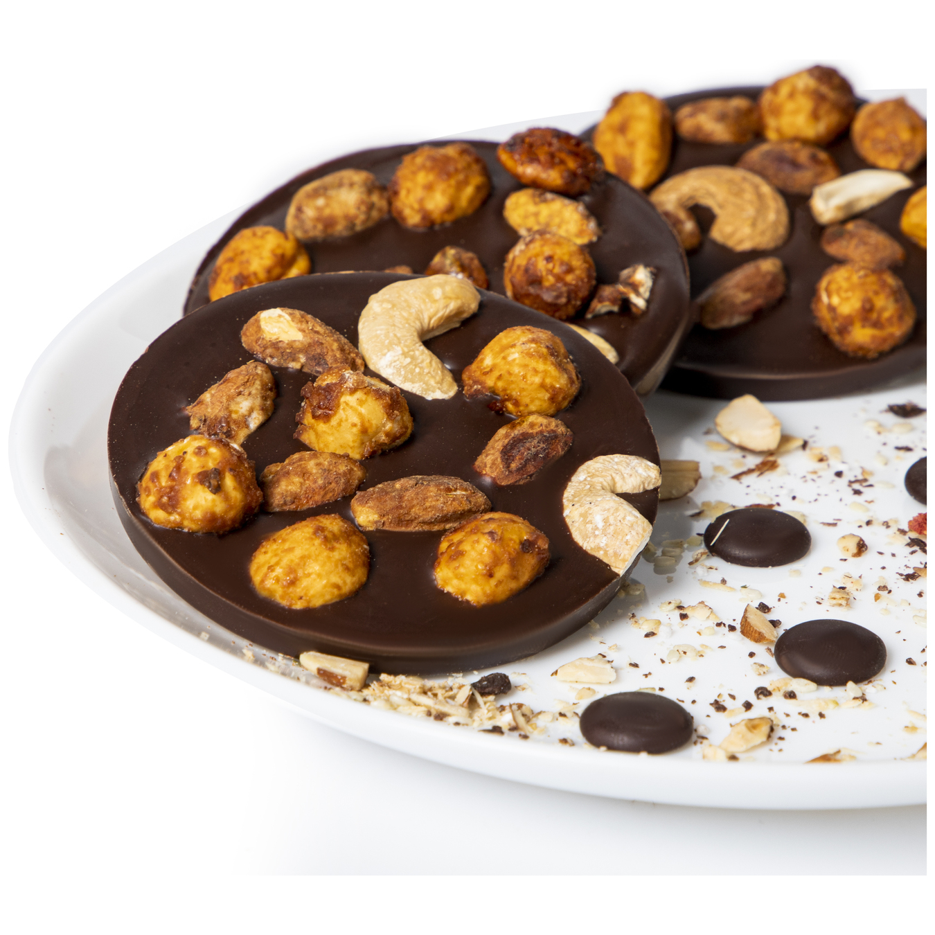 Цукерка Майстри шоколаду з темного шоколаду з асорті горіхів 30г