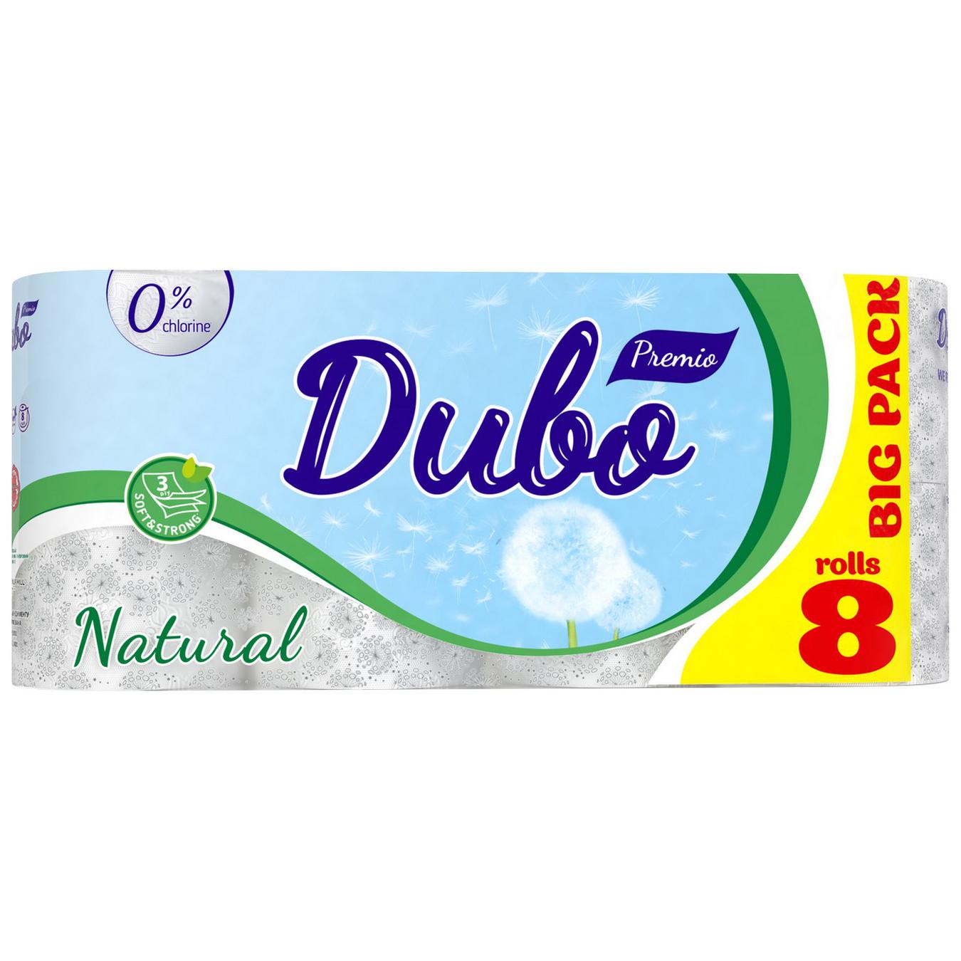 Toilet paper Divo Premio Natural cellulose 3-layer 8 rolls
