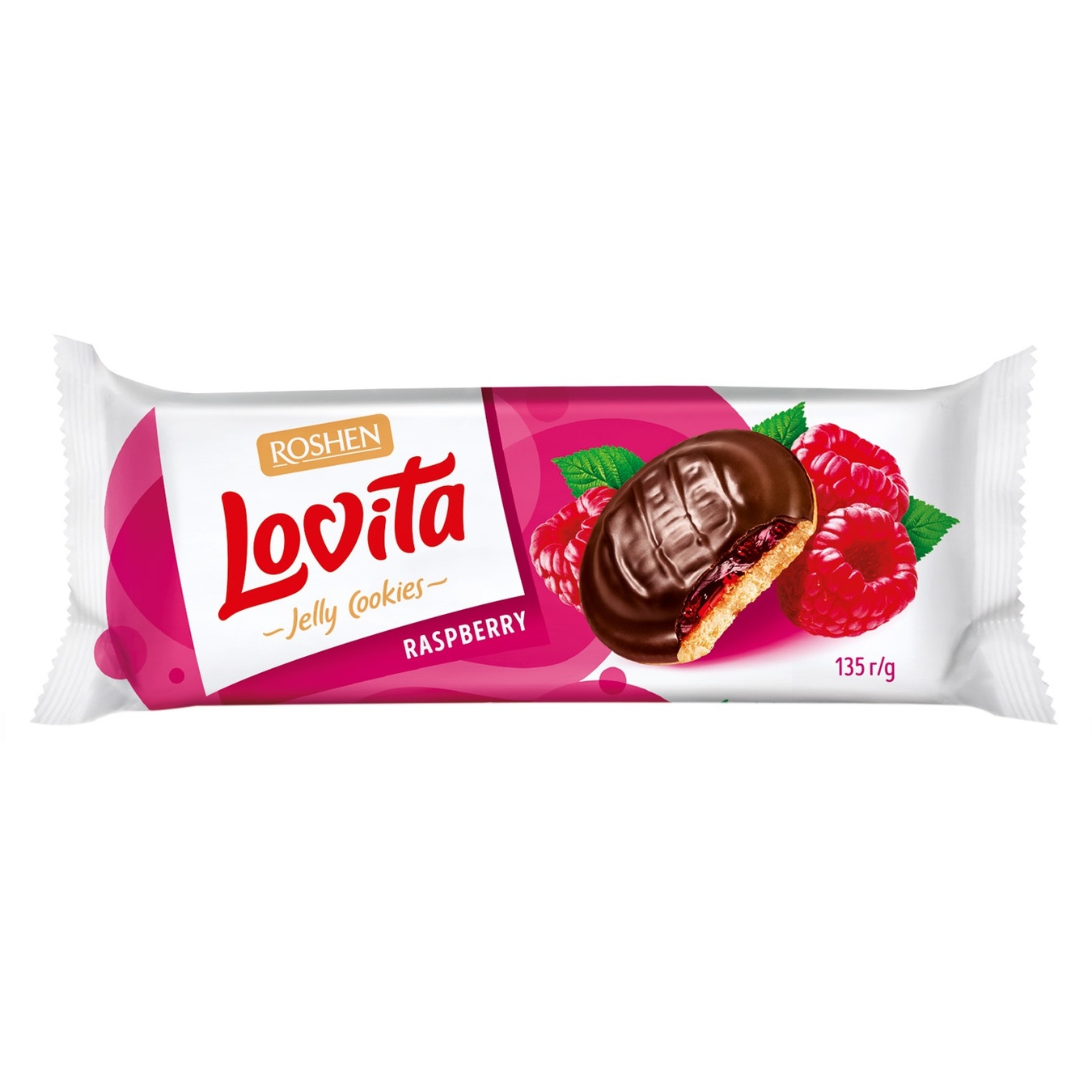 Печенье сдобное Roshen Lovita с желейной начинкой со вкусом малины 135г