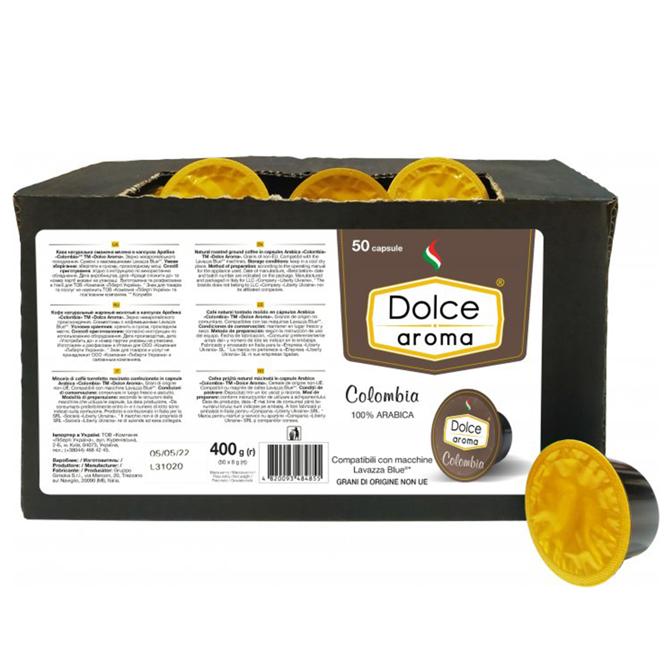 Coffee in capsules Dolce Aroma Colombia (Lavazza Blue) 50 pcs