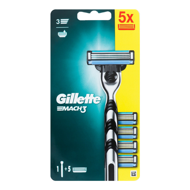 MACH3 Gillette razor with 5 replaceable cartridges