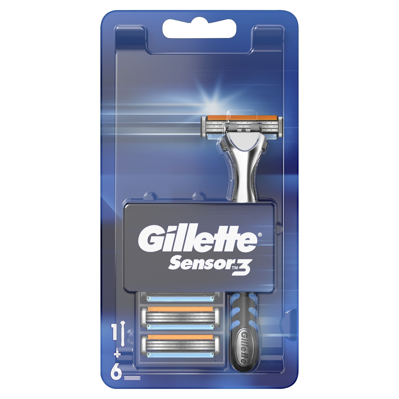 Gillette Sensor3 razor with 6 replaceable cassettes