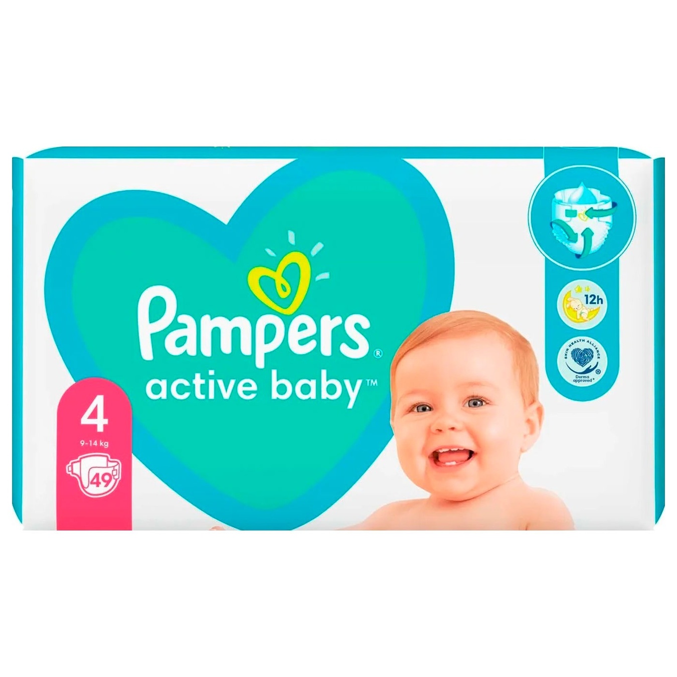 Подгузники детские Pampers одноразовые Active Baby Maxi 9-14 кг эконом 46шт