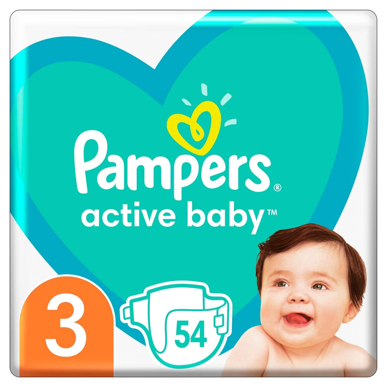 Подгузники детские Pampers одноразовые Active Baby Midi 6-10 кг 54шт