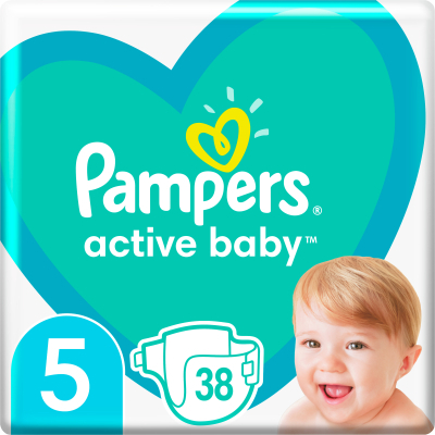 Подгузники детские Pampers одноразовые Active Baby Junior 11-16 кг эконом 38шт