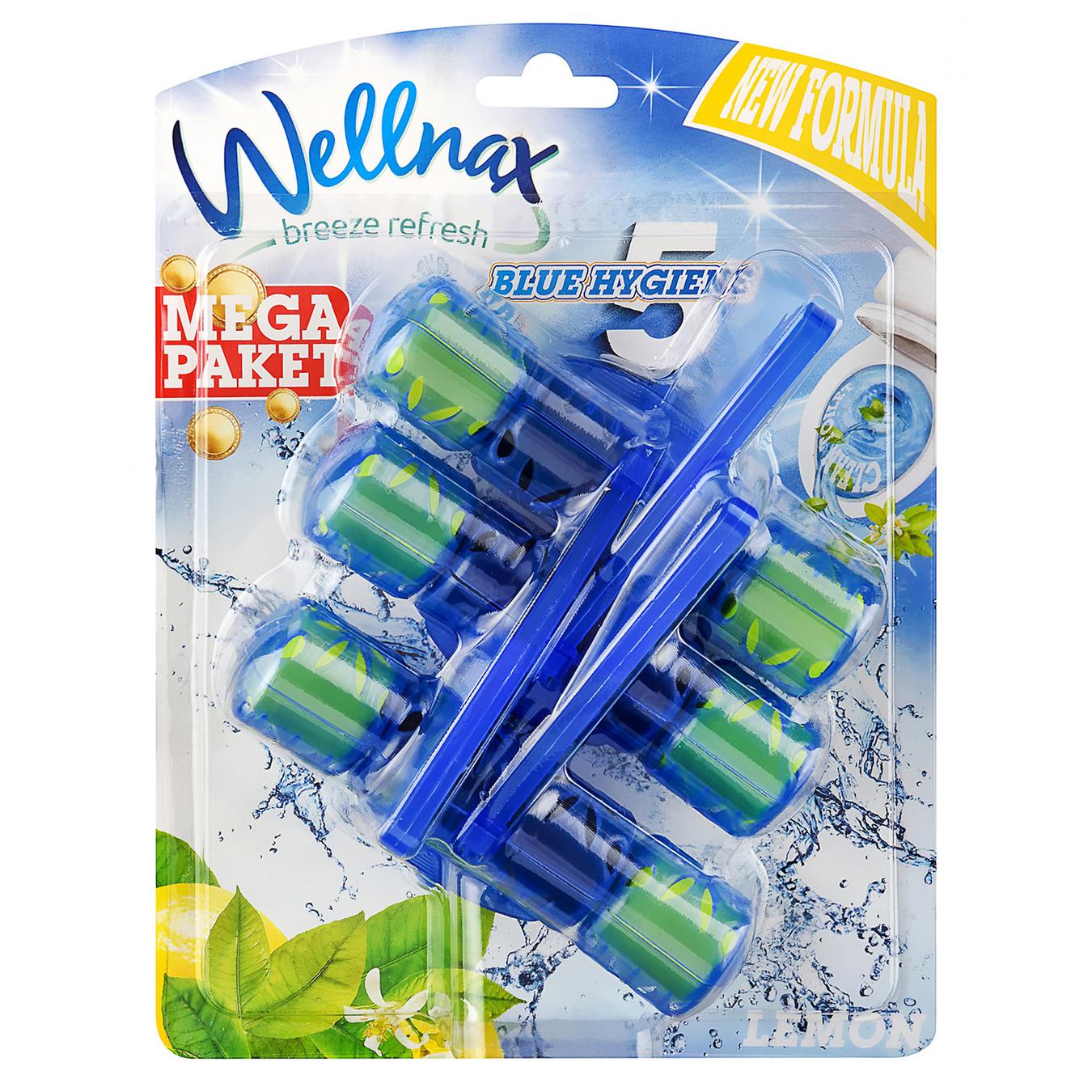 Блок для унитаза Wellnax-3 Mega Синяя вода Лимон 3*50г