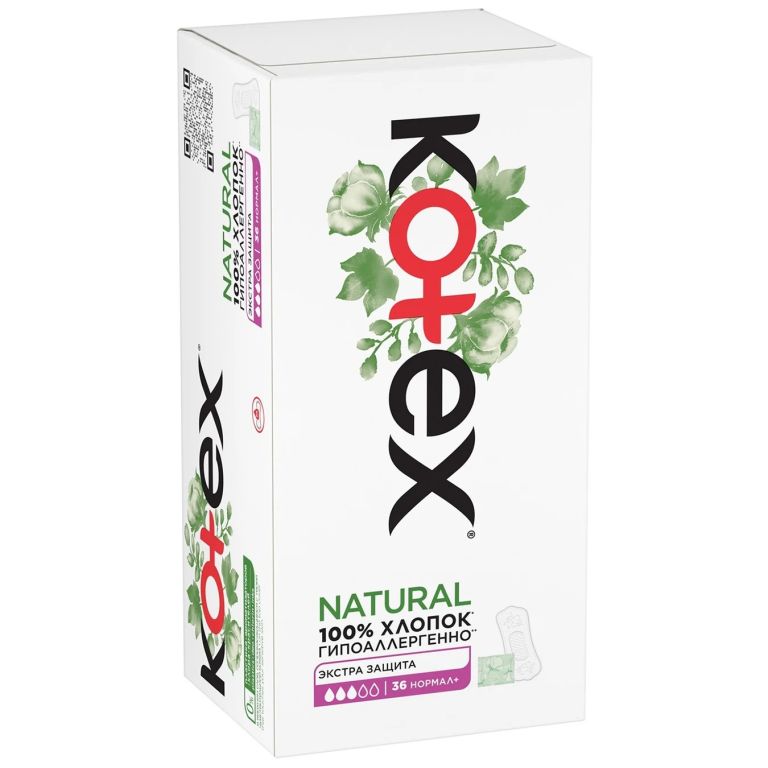 Прокладки ежедневные Kotex Natural нормал+гигиенические 36шт