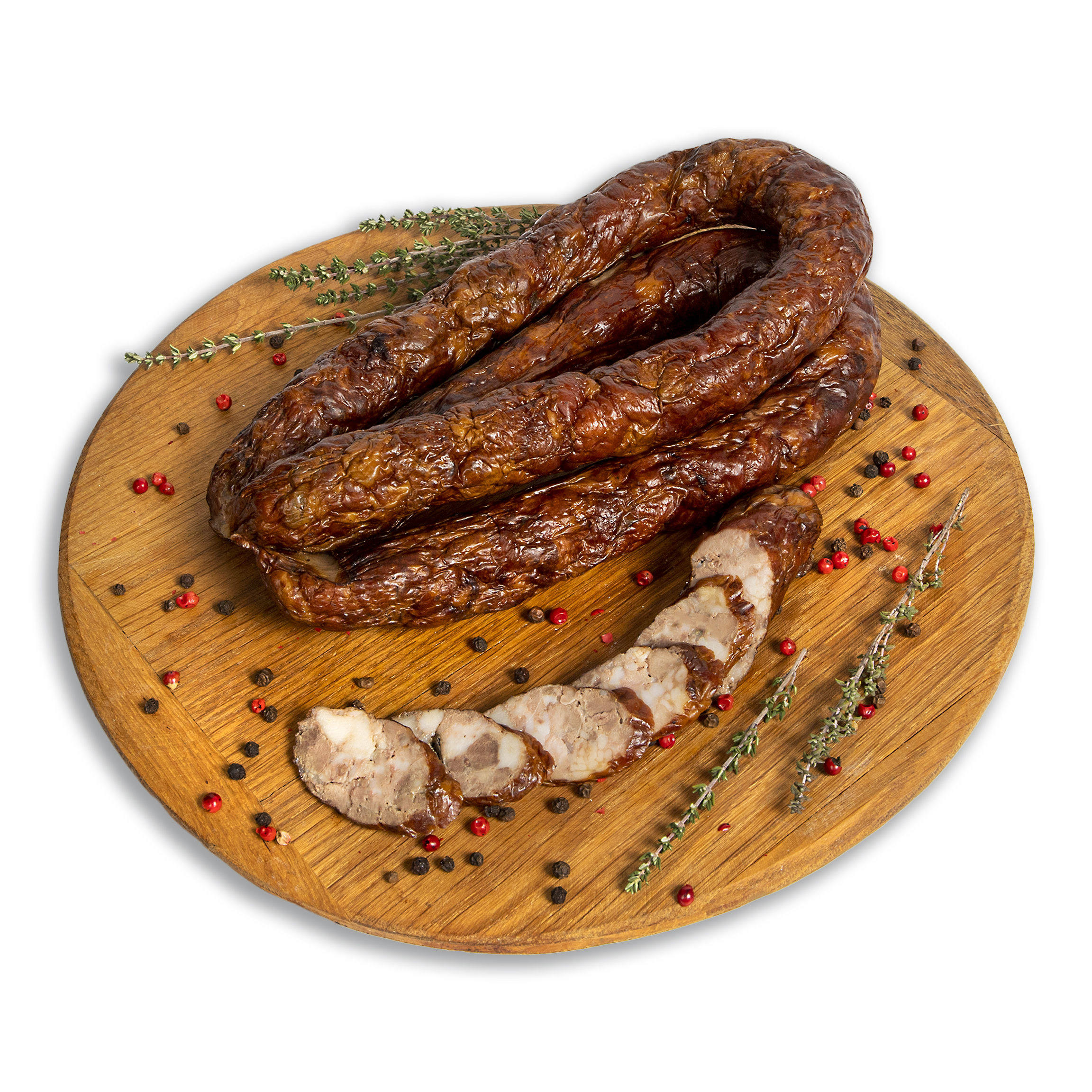 Selyanskaya sausage with smoked liver