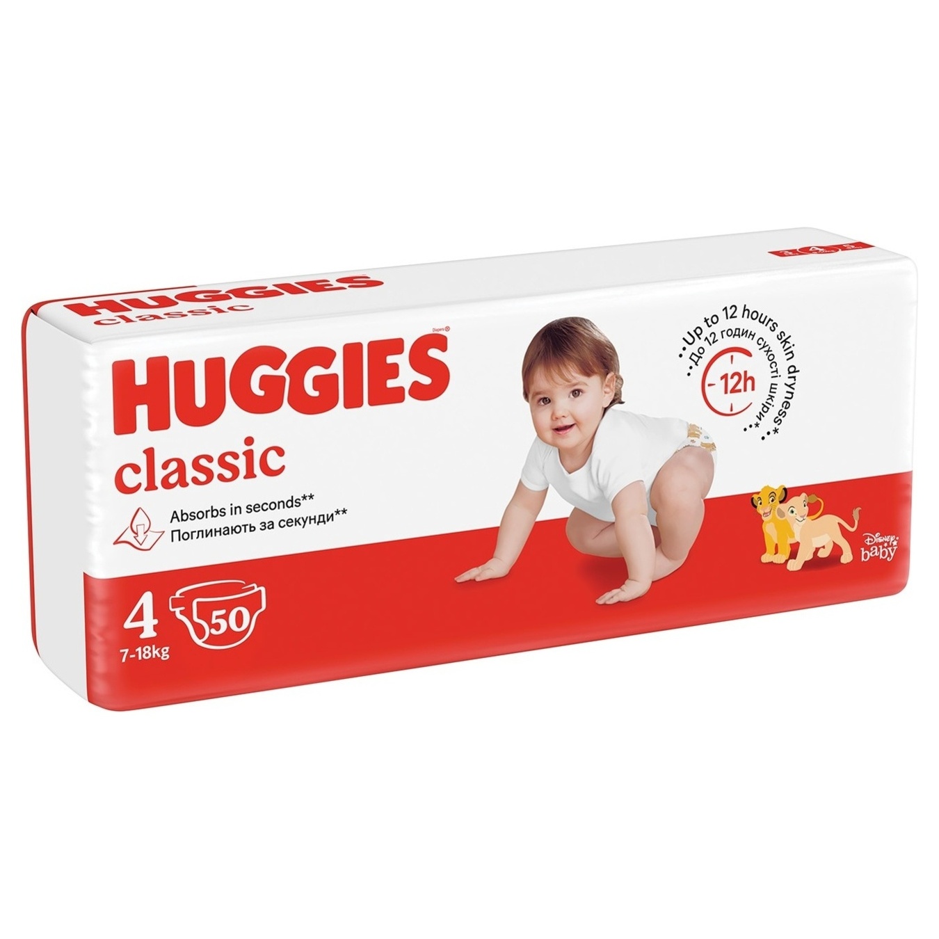 Підгузники Huggies Класік джамбо 4 (7-18кг) 50шт