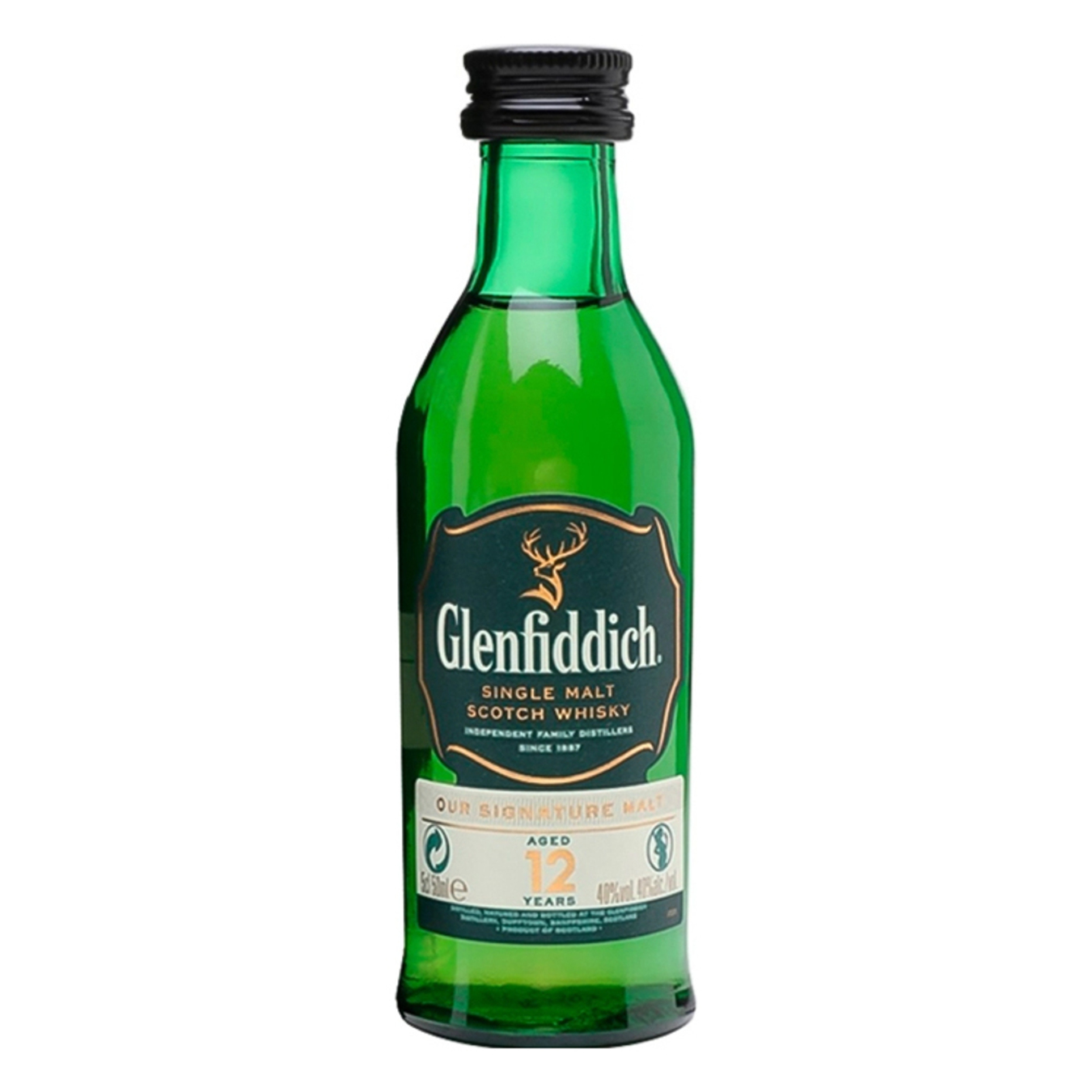 Glenfiddich whiskey 12 years 40% 0.05 l