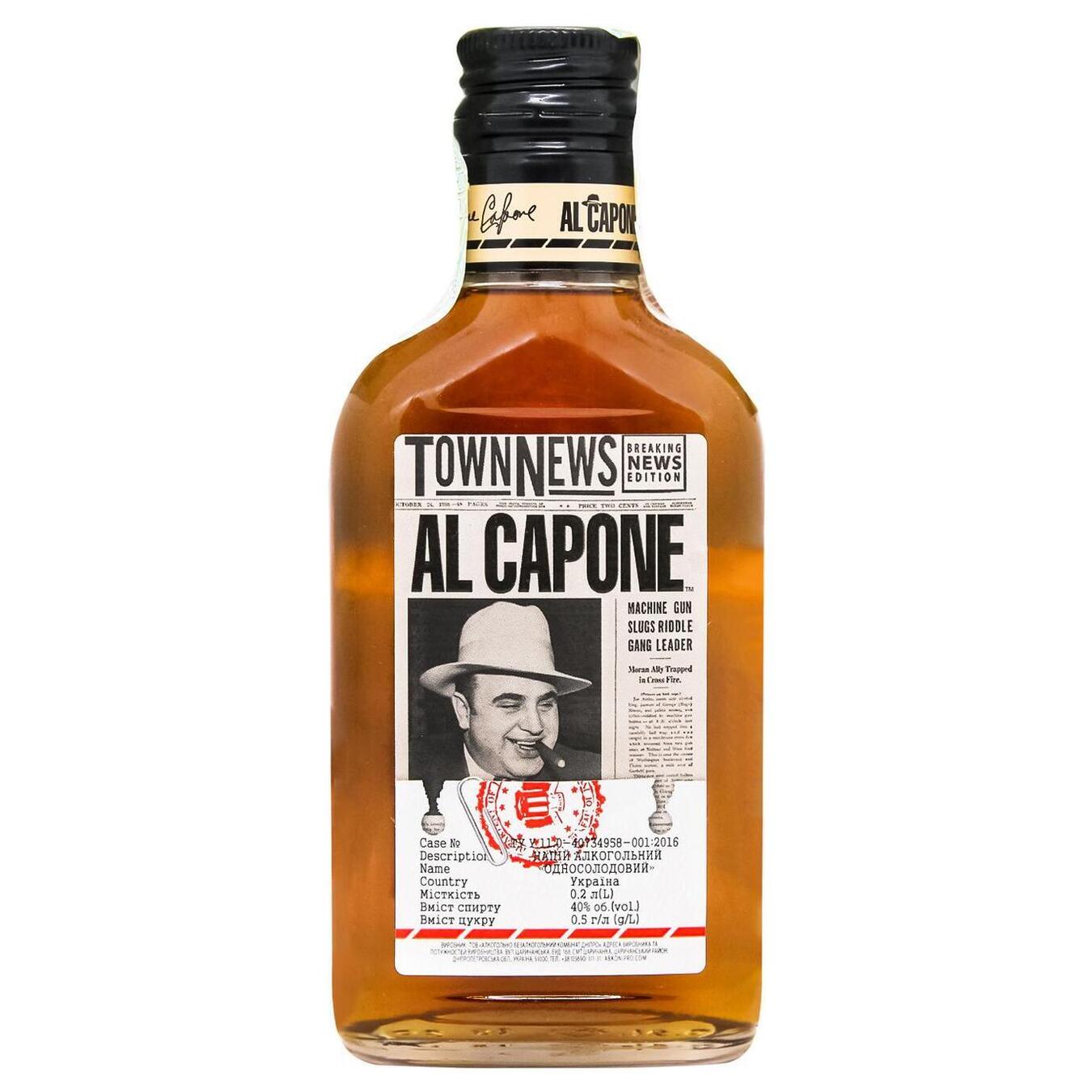 Напиток алкогольный Al Capone односолодовый 40% 0,2л