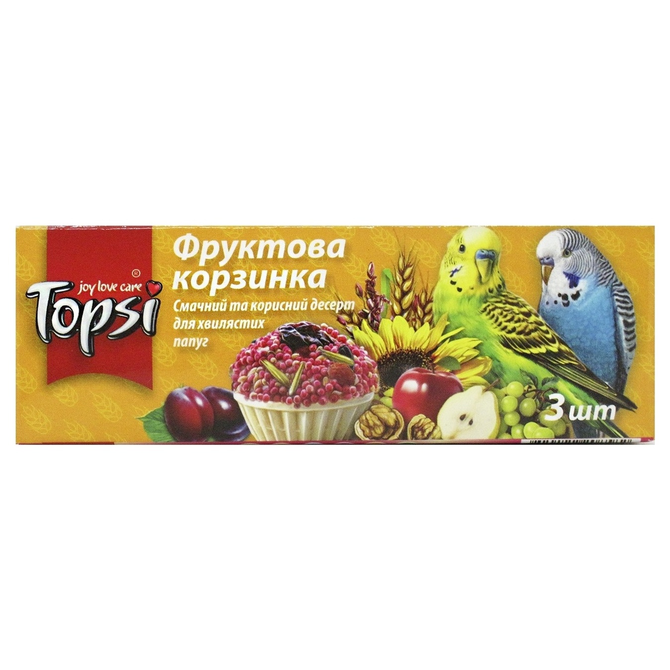 Десерт Topsi Фруктова корзинка для хвилястих папуг 45г