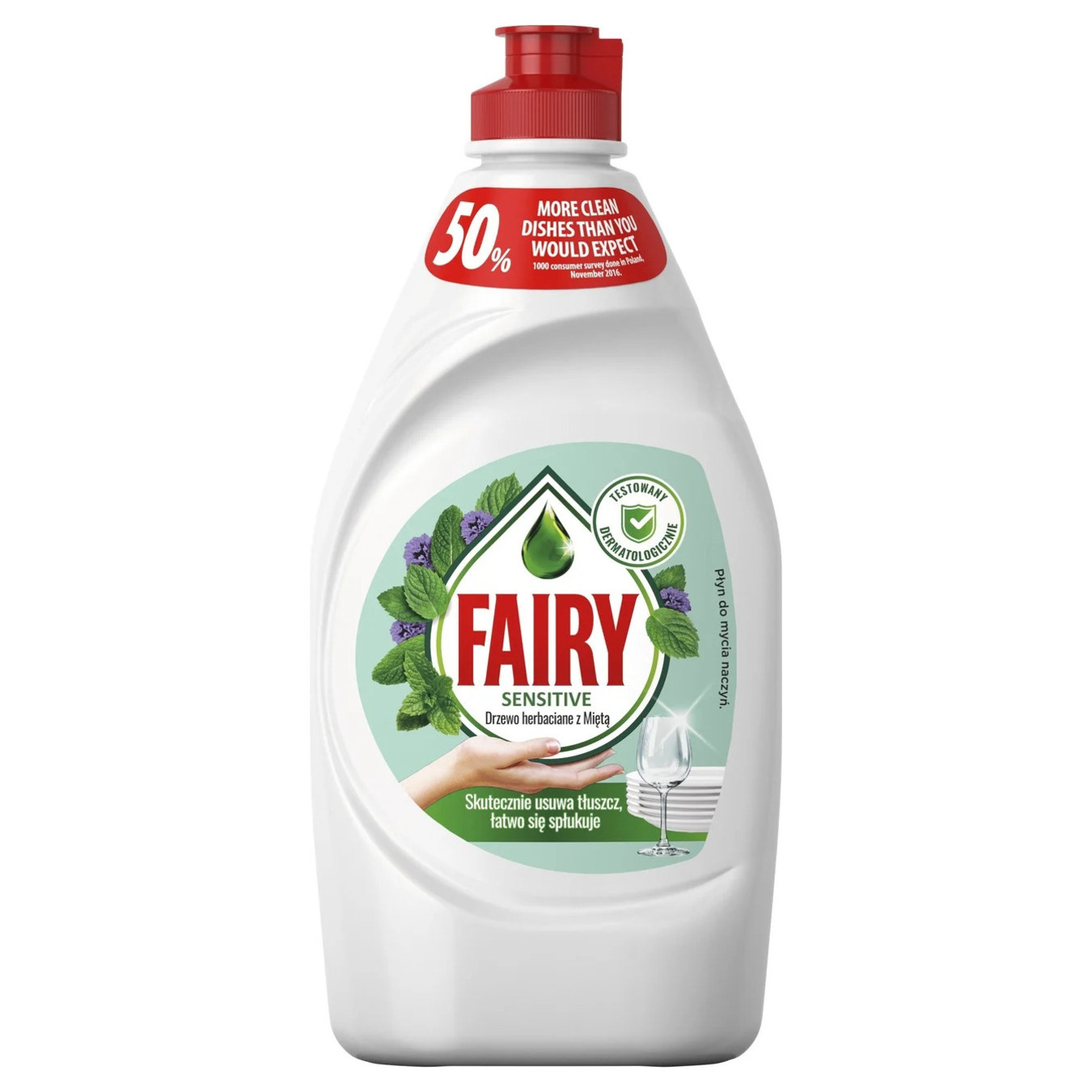Dishwashing detergent Sensetive tea tree and mint Fairy 450 ml