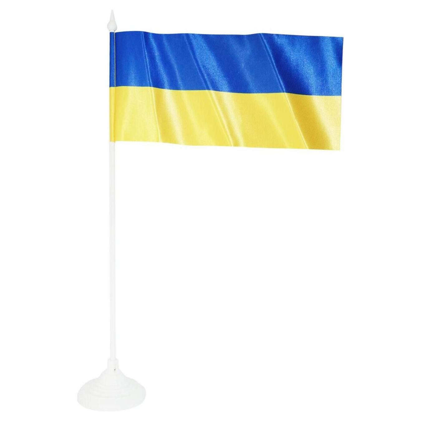 Прапор України настільний з підставкою 24*12 см (атлас)