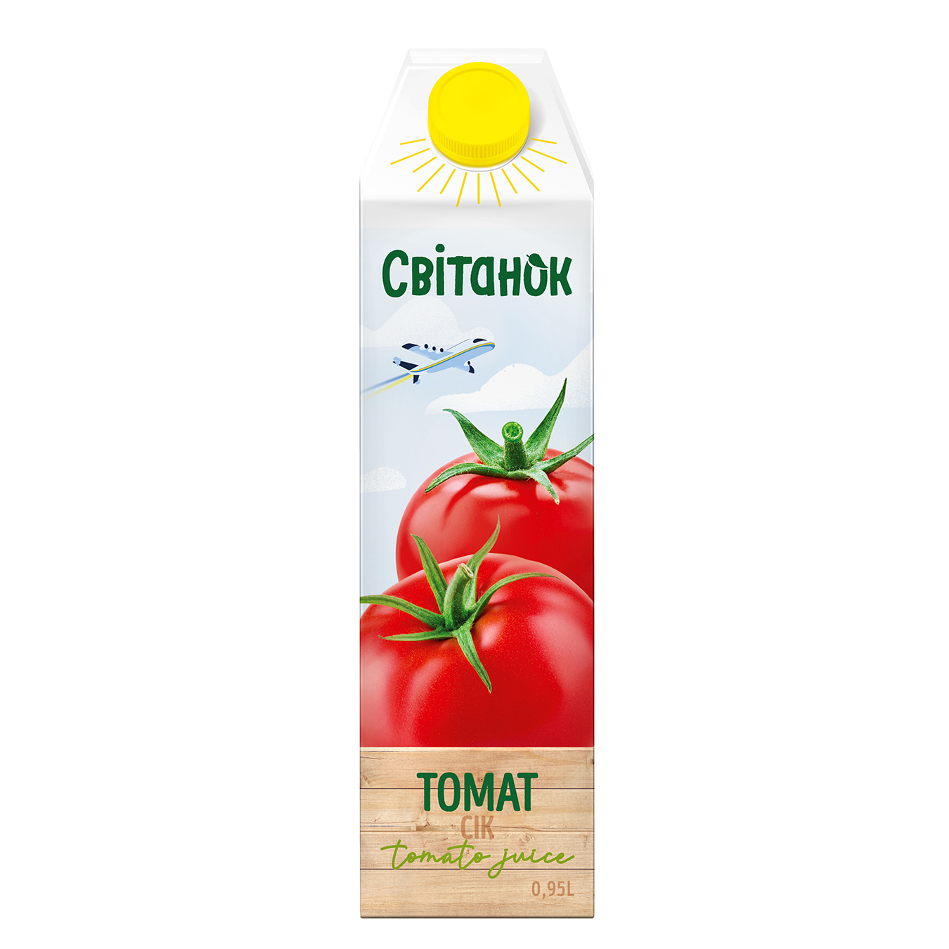 Сок томатный Рассвет с мякотью восстановлен стерилизованный 0,95л
