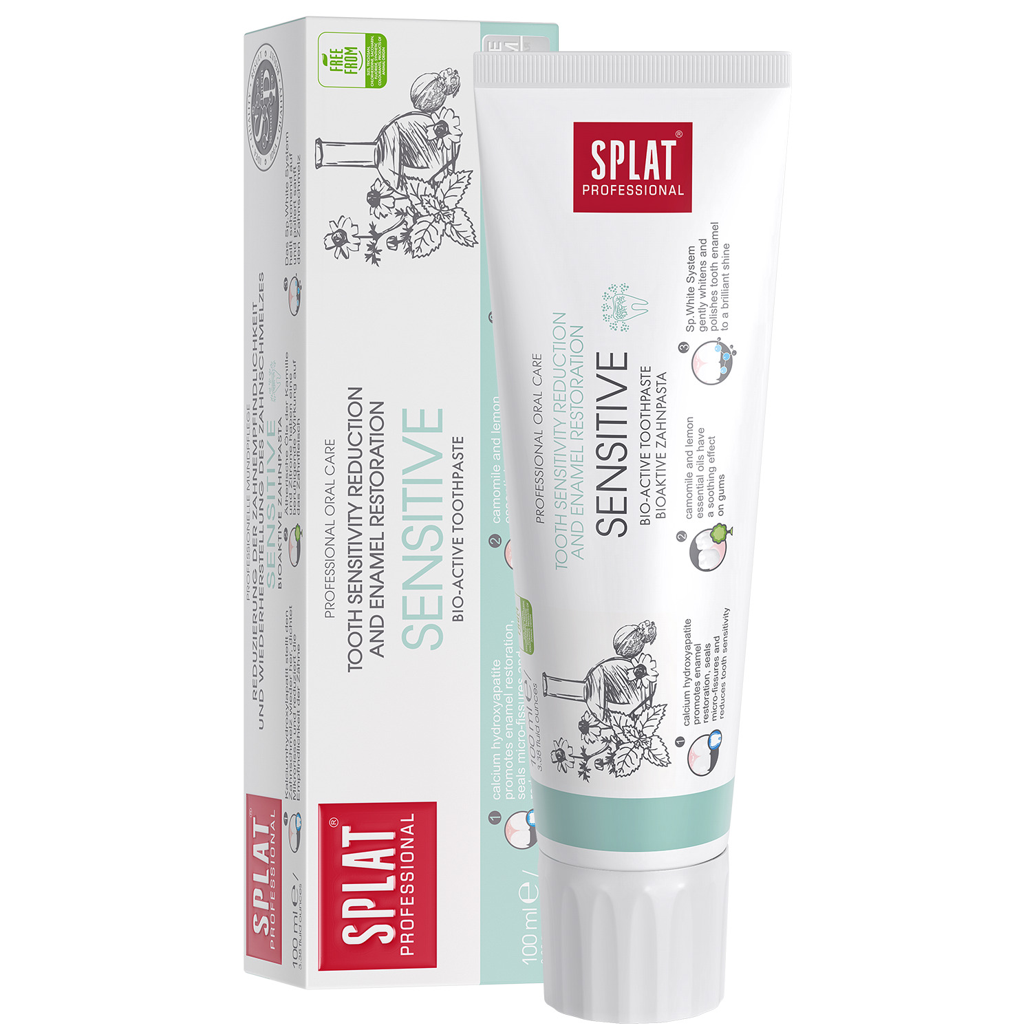 Зубна паста Splat Professional Sensitive захист від бактерій і карієсу 100мл