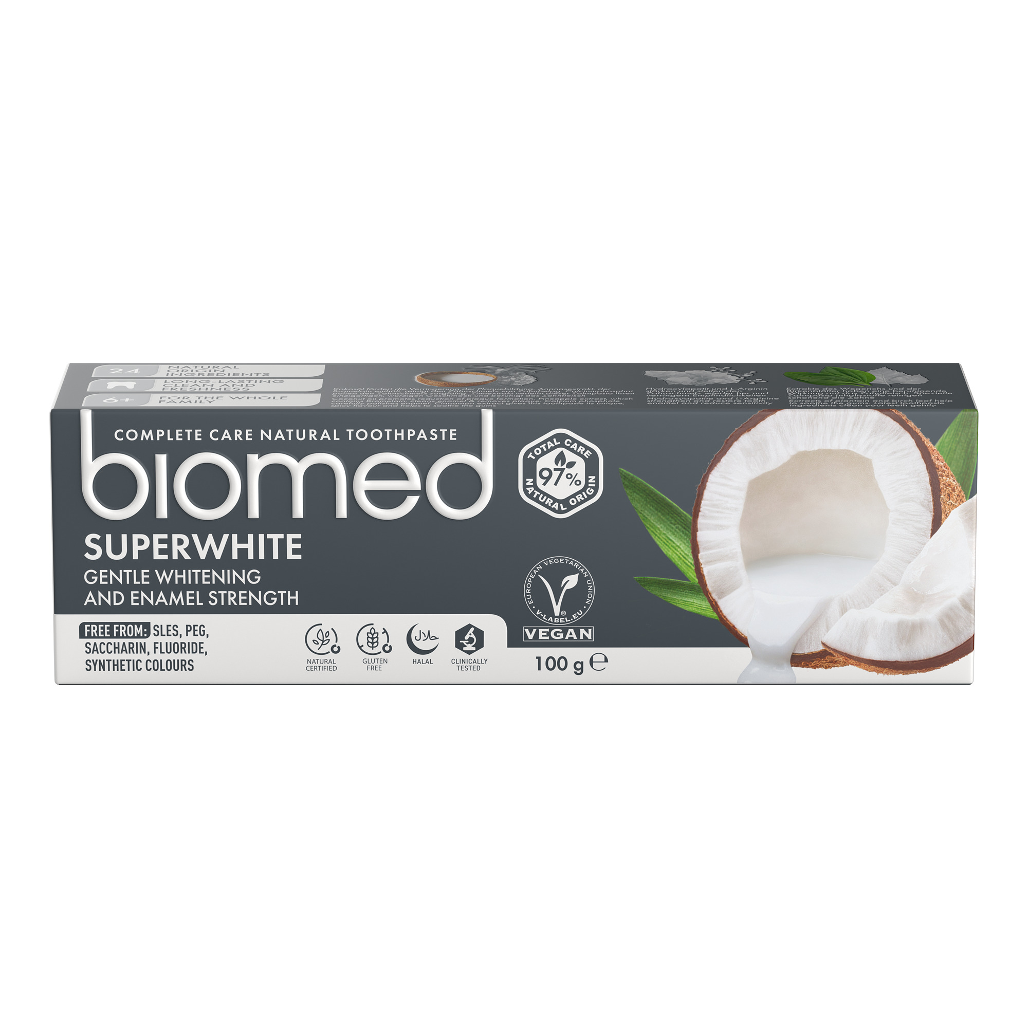 Зубная паста BioMed Superwhite защита от бактерий и кариеса 100г 2
