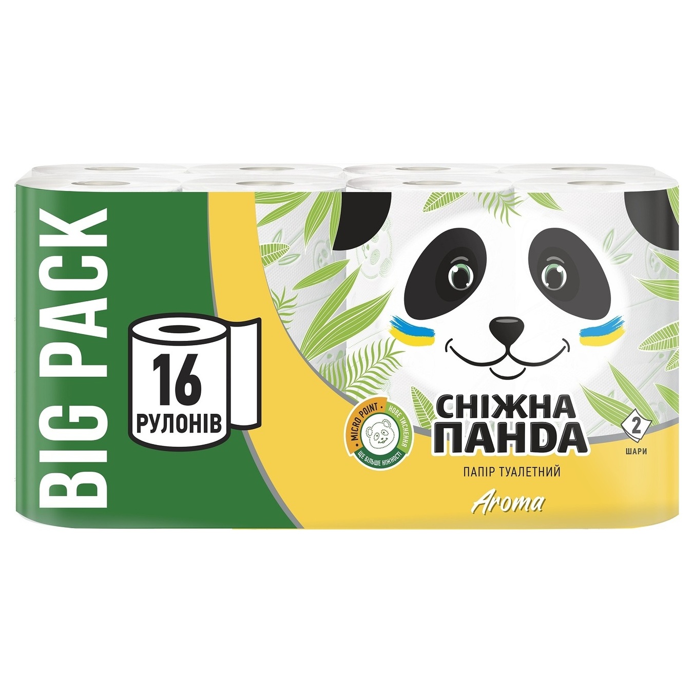 Туалетная бумага Снежная панда Aroma 2-x шаровая 16шт/уп