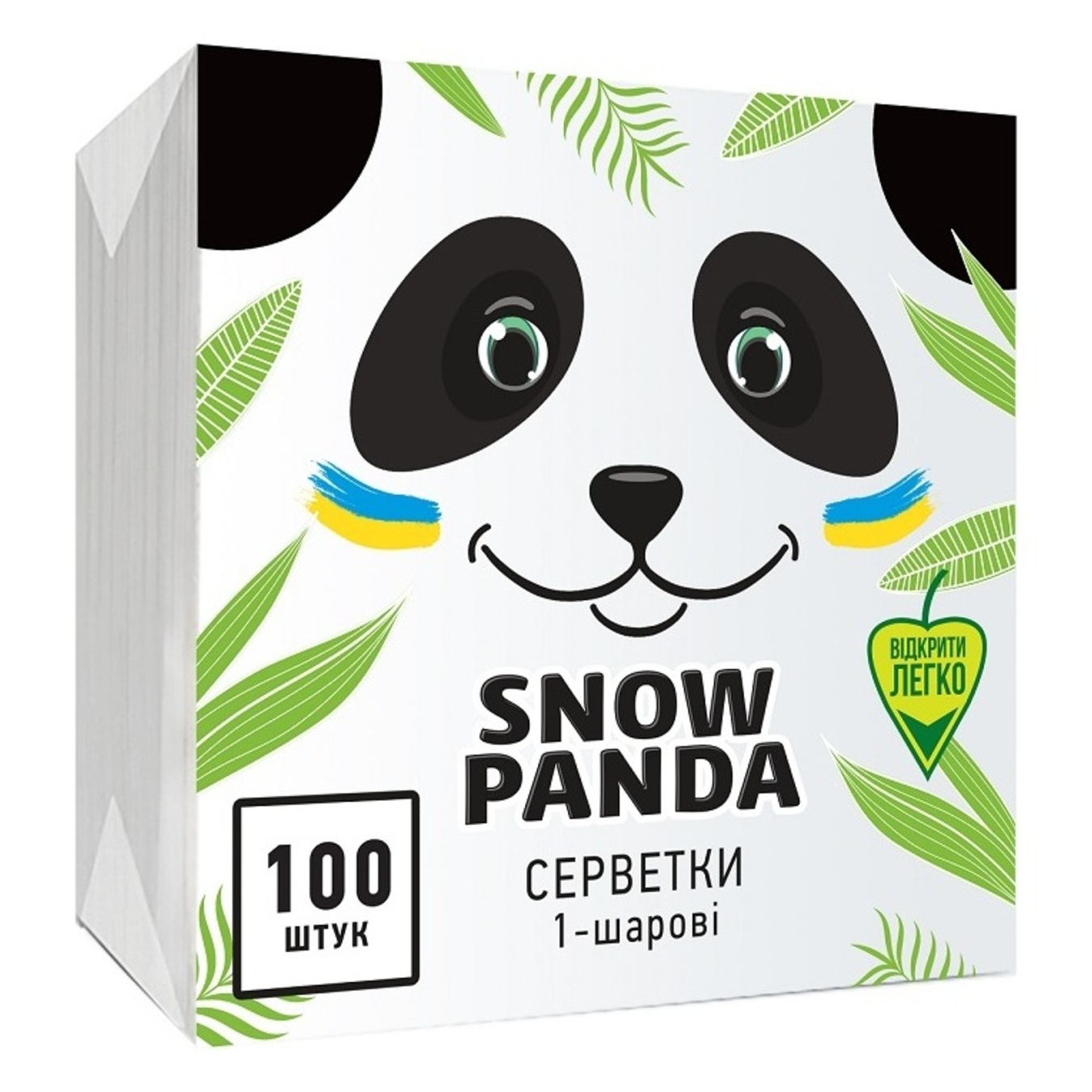 Серветки паперові Snow Panda Одношарові 24см 100шт